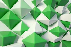 AI generated 3d rendering luxury green and white abstract background. Pro Photo