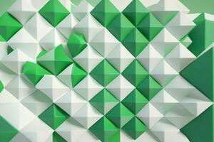 AI generated 3d rendering luxury green and white abstract background. Pro Photo