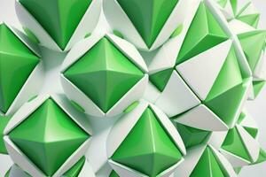 AI generated 3d rendering luxury green and white abstract background. Pro Photo