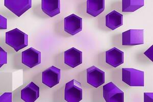 AI generated 3d rendering luxury bold purple and white abstract background. Pro Photo