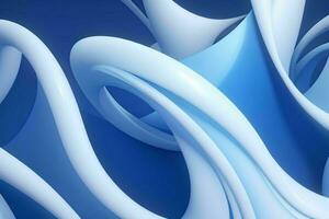 AI generated 3d rendering luxury blue and white abstract background. Pro Photo