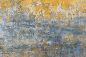 Background of old yellow painted wall texture photo