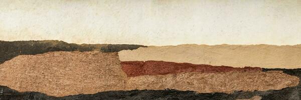 abstract landscape created with amate bark papers photo