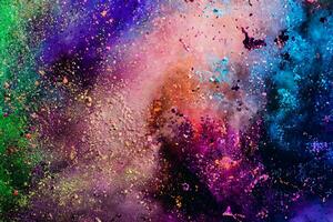 Colorful holi powder explosion. photo