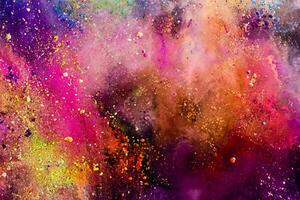 Colorful holi powder explosion. photo