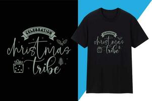 celebracion Navidad tribu t camisa diseño vector