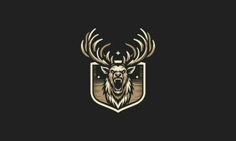 head deer angry vector mascot flat design