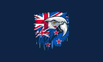 head parrot with background australia flag vector artwork design