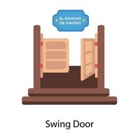 Trendy Swing Door vector