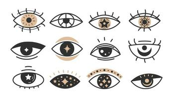 Mystical eye vector set