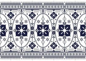 geometric and flower line ethnic fabric seamless pattern for cloth carpet wallpaper background wrapping etc. vector