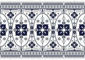 geometric and flower line ethnic fabric seamless pattern for cloth carpet wallpaper background wrapping etc. vector