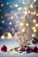 AI generated Festive Holiday Photo Transformation Snow Twigs and Enchanting Bokeh Generative by AI