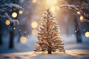AI generated Festive Holiday Photo Transformation Snow Twigs and Enchanting Bokeh Generative by AI