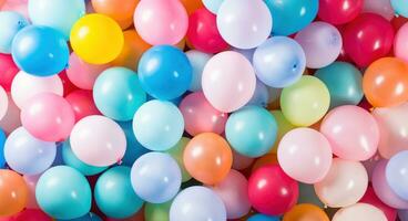 AI generated colorful balloons background texture and background wallpaper photo