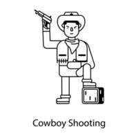 Trendy Cowboy Shooting vector