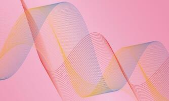 modern simple abstract seamlees red blue color wavy air line pattern art work on pink color background vector