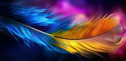 AI generated rainbow feather beauty is the glamour of our time photo