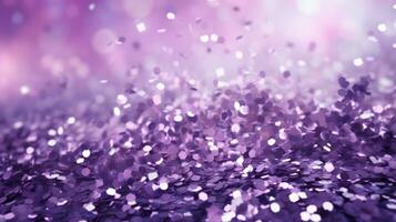 AI generated purple and purple confetti, glitter and confetti photo