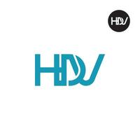 letra hdv monograma logo diseño vector