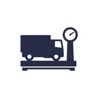 truck weight icon on white vector