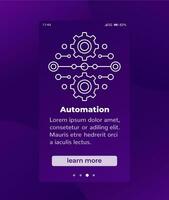 Integration or automation mobile banner with line icon vector