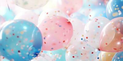 ai generado un cumpleaños fiesta con globos y globos foto