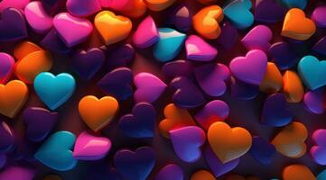 AI generated a colorful hearts wallpaper of all different types and color photo