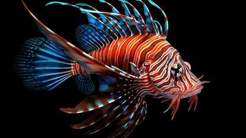 AI generated Lionfish underwater wallpaper background photo