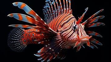 AI generated Lionfish underwater wallpaper background photo