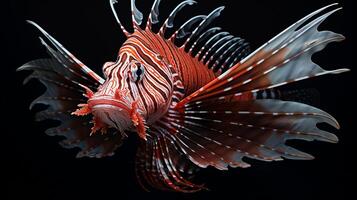 AI generated Lionfish underwater wallpaper background photo