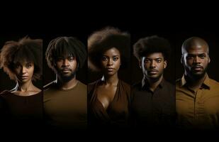 AI generated an image is shown of black people with afros, photo