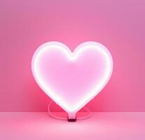 AI generated a heart neon sign is lighted up on a pink background photo