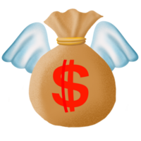 The money bag drawing png image for Business or casino concept