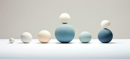 AI Generated stack of blue and white stone. Stone Balance photo