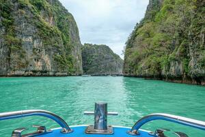 Pileh lagoon cliff limestone beautiful in phi phi island photo