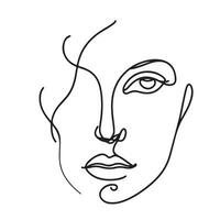 Minimalistic Face Line Art vector