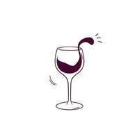 mano dibujado ilustración de vino vaso icono. garabatear vector bosquejo ilustración