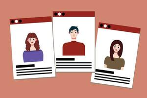 Set of profile photo templates for social networks. Vector illustration in flat style