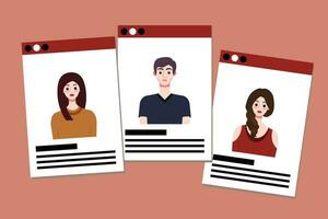 Set of profile photo templates for social networks. Vector illustration in flat style