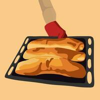 Vector illustration of baking on baking sheet.