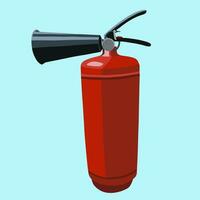 Vector isolated illustration of a fire extinguisher on a blue background.