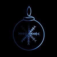 Vector isolated illustration of Christmas tree decoration with neon effect.