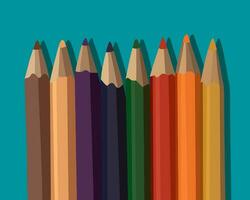 Vector isolated illustration of colored pencils set.