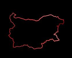 Vector isolated illustration of Bulgaria map with neon effect.