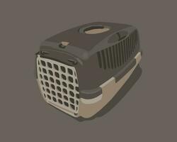 Cat carrier vector isolated illustration. Transporting a cat.