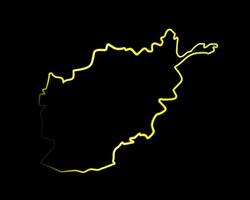 Vector isolated illustration of Afghanistan map with neon effect.