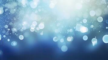 AI generated Realistic white and blue bokeh background photo