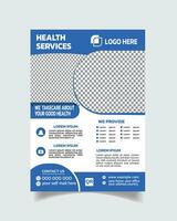 Luxury medical flyer, hospital flyer template unique medical cover layout a4 vector file