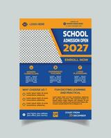 Elegant Kids Learning Flyer Template and School Admission Advertisement Leaflet A4 vector